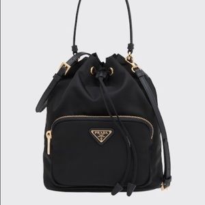 Prada Duet Re-Nylon shoulder Crossbody bucket bag